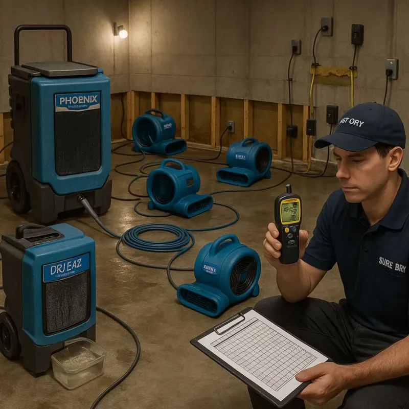 Structural Drying and Dehumidification process in Parchment, MI